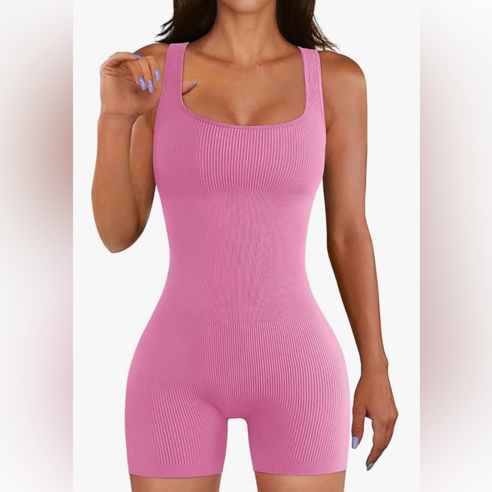 Seamless Pink Ribbed Bodysuit